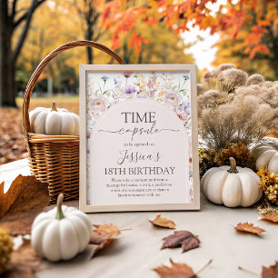 Little Wildflower 1e Verjaardag Capsule Bord Reclamebord Met Voetstuk