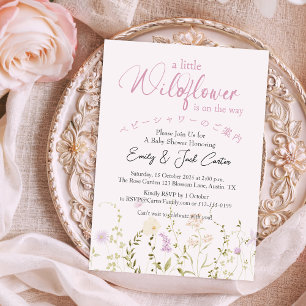 Little Wildflower Baby Meisje Douche Delicate Pink Kaart