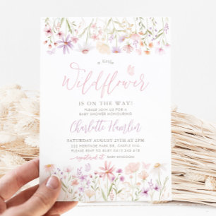 Little Wildflower Baby shower Invitation Kaart