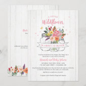 Little Wildflower Baby shower Invitation Kaart (Voorkant / Achterkant)