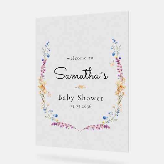 Little Wildflower Boho Dream - Baby Shower  Acryl Bord (Hoek)