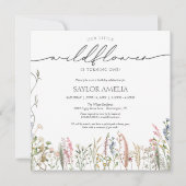 Little Wildflower Delicate Floral First Birthday Kaart (Voorkant)