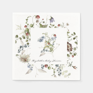 Little Wildflower Floral Baby shower Napkins Servet