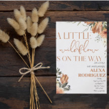 Little Wildflower Floral Boho baby shower invit