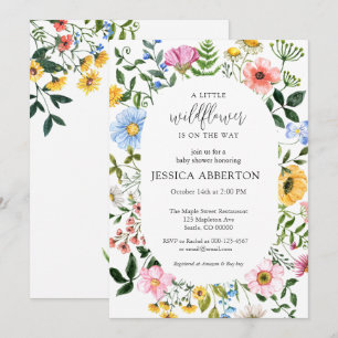 Little Wildflower Flower Baby shower Kaart