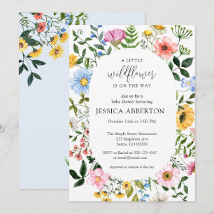 Little Wildflower Flower Baby shower Kaart