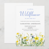 Little Wildflower Genderneutraal Baby shower Kaart (Voorkant / Achterkant)