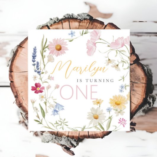 Little Wildflower Girl wordt een verjaardag Servet