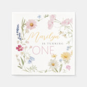 Little Wildflower Girl wordt een verjaardag Servet (Voorkant)