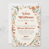 Little Wildflower Herfst Rustic Boho Baby shower Kaart (Voorkant)