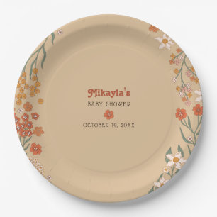 Little Wildflower Herfst Rustic Boho Baby shower Papieren Bordje