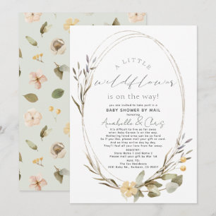 Little Wildflower Oval Girl Baby shower by Mail Kaart