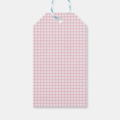 Little Wildflower Pink Gingham Check Baby shower Cadeaulabel (Achterkant)