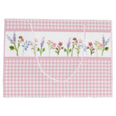 Little Wildflower Pink Gingham Check Cadeautas (Achterkant)