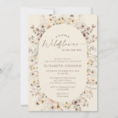 Little Wildflower Rustic QR Code Baby Shower Kaart (Voorkant)