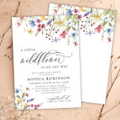 Little Wildflower Script Boho Baby shower Kaart