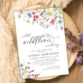 Little Wildflower Script Boho Baby shower Kaart