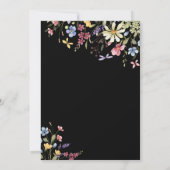 Little Wildflower Script Boho Black Baby shower Kaart (Achterkant)