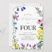 Little Wildflower Script Verjaardag Kaart (Voorkant)