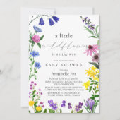 Little Wildflower Script Virtual Baby shower Kaart (Voorkant)