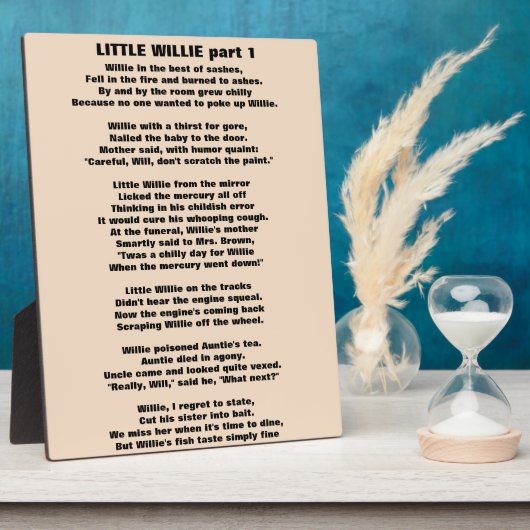 LITTLE WILLIE POEM deel 1 Fotoplaat (Zijkant)