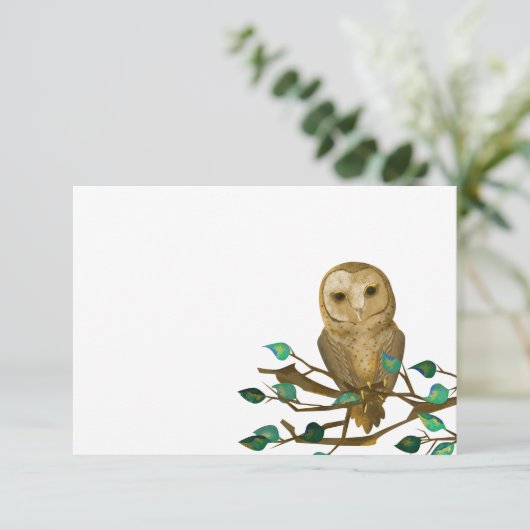 Little Wise Owl, Flat Note Card Kaart (Staand voorkant)
