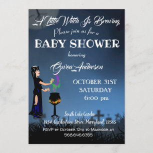 Little Witch Baby shower Halloween Spooky Kaart