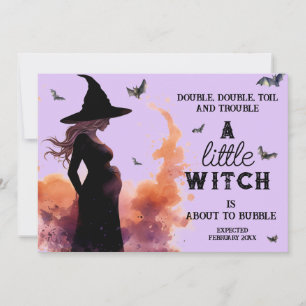Little Witch Halloween Custom Foto Zwangerschap Aankondiging