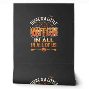Little Witch Halloween Heksen Typografie Ontwerp_1 Behang
