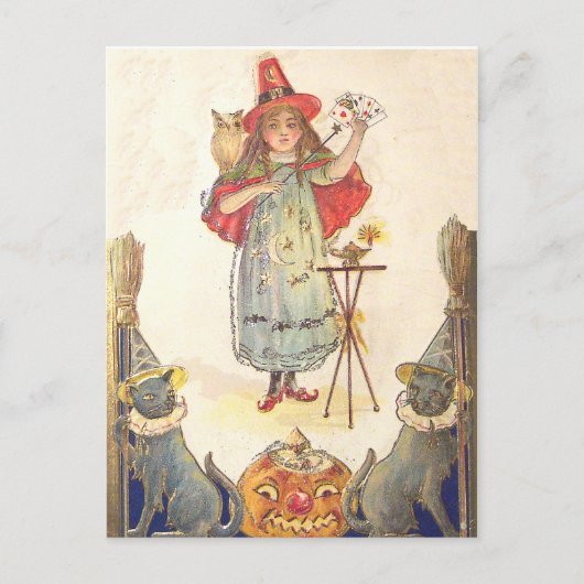 Little Witch ( Halloween Kaart) Briefkaart (Voorkant)
