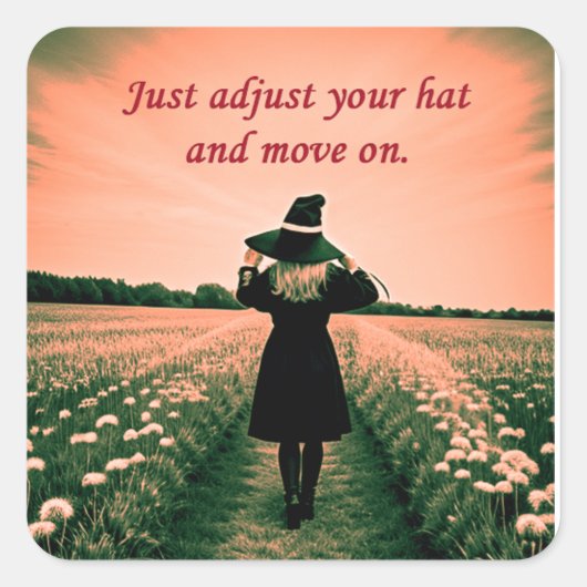 Little Witch Vierkante Sticker (Voorkant)