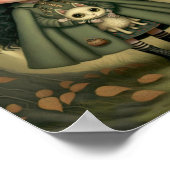 Little Witchy Forest Girl en haar kat Poster (Hoek)