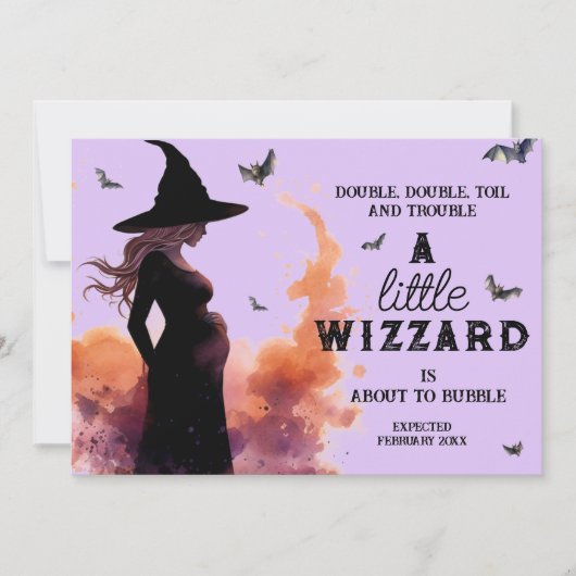 Little WIzzard Halloween Custom Foto Zwangerschap Aankondiging (Voorkant)