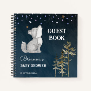 Little wolf thema baby shower gastenboek notitieboek