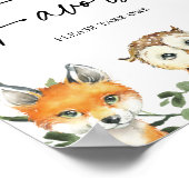 Little Woodland Baby shower Favors Sign Poster (Hoek)