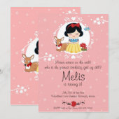 Little Woodland Princess Birthday Party Invitation Kaart (Voorkant / Achterkant)