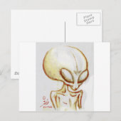 Little Yellow alien form - Ik ben nummer vier Briefkaart (Voorkant / Achterkant)
