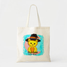 Little Yellow Cat Witch aangepaste canvas tassen