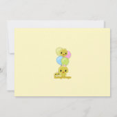 Little Yellow Chick Birthday Invitation Kaart (Achterkant)