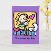 LittleGirlie houdt van haar baby! Kaart (Gele Bloem)