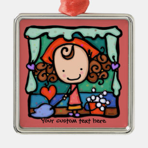 LittleGirlie is een beetje schone freak. ROOS Metalen Ornament