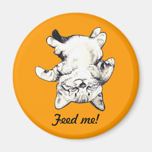LittlePixyBoots - "Feed Me" Kat sinaasappel Magneet