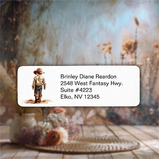 Littlest Cowboy Return-adreslabel Etiket