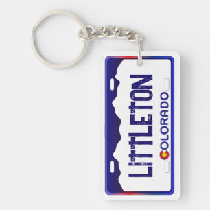 Littleton Colorado blauw licentie bord sleutelhang Sleutelhanger