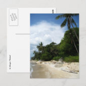 Littoral de Ko Phangan en carte postale de la (Devant / Derrière)