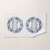 Littoral de Noël Tropical Sea Shell Wreath -Bleu (Serviette à main)