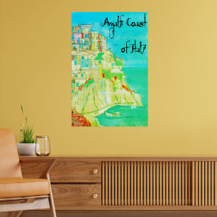 Littoral italien Italie décoration murale 11" X 14