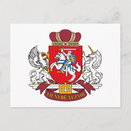 Lituanie Armoiries Carte postale (Devant)
