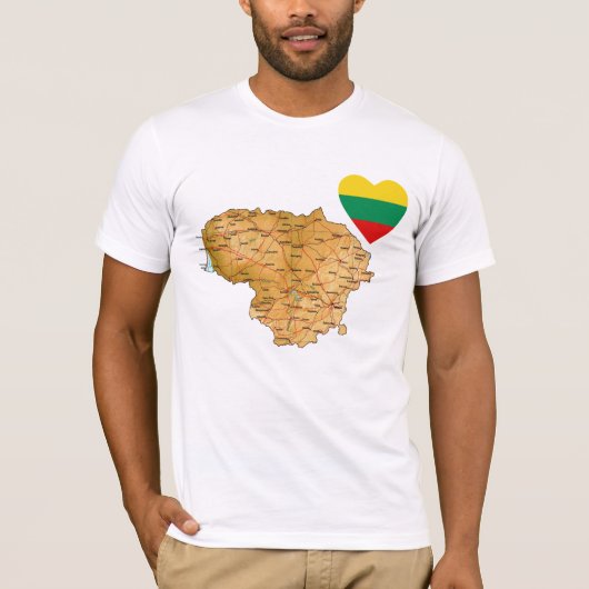 Lituanie Coeur du drapeau et carte T-shirt (Devant)