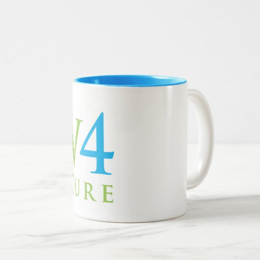 Liv4TheCure-Mok Tweekleurige Koffiemok (Voorkant rechts)